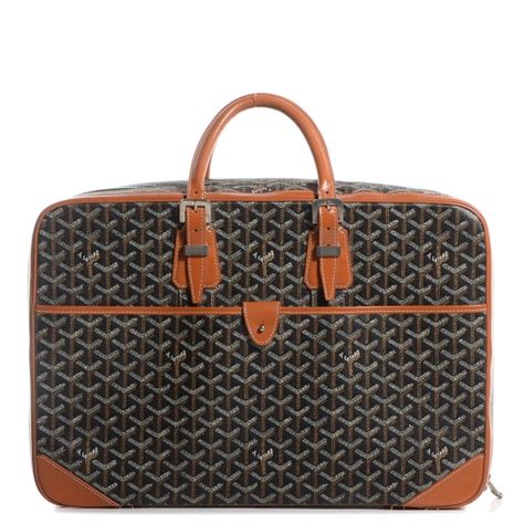 GOYARD Goyardine Majordome 45 Soft Suitcase Black Gold 